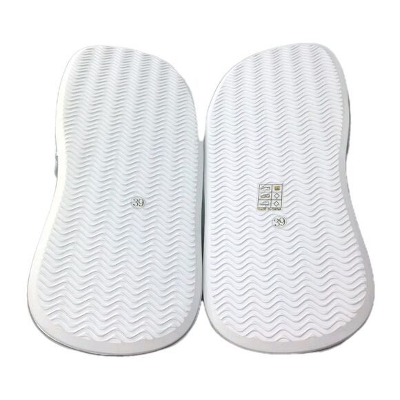 Cosy Island Platform Criss Cross Sandals Women's Sz 39 EU~ US 8 Silver Gray - Picture 9 of 10